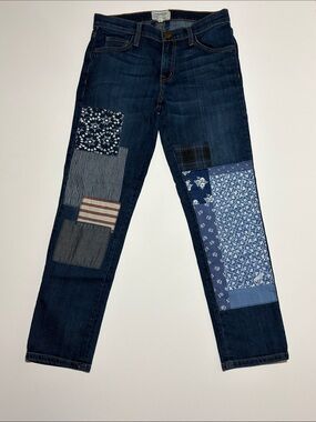Current/Elliott The Fling Patchwork Boyfriend Jeans Size 25